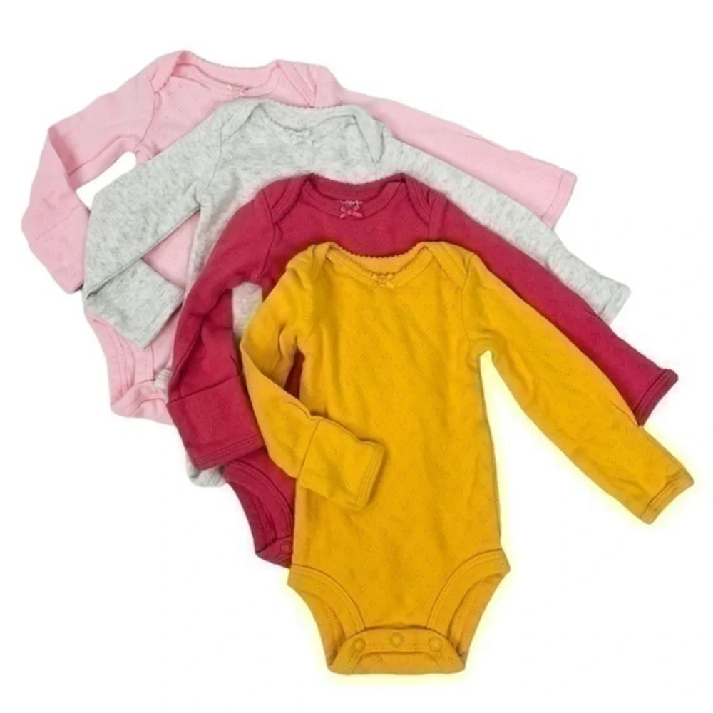 Carter’s Bodysuit Bundle 4 pcs -NWOT | BABY Size NB Newborn | Long Sleeve Shirts
